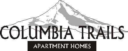 Columbia Trails Apartment Homes logo with a mountain graphic.